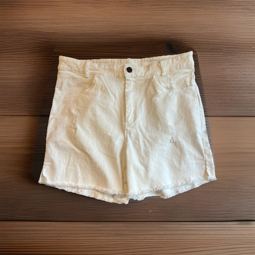 La Miel Denim  Shorts Size Large White Rodeo Cowgirl Beach Cruise Travel